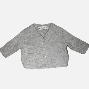 Bonpoint Baby Cashmere Cardigan 3M Gray Knit Sweater Luxury French Designer